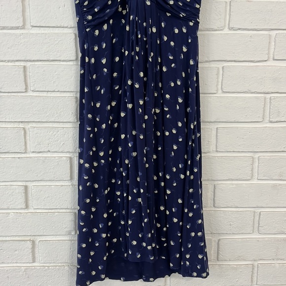 D351 Navy Blue Halter Dress by Loft Size XSP - Picture 4 of 6